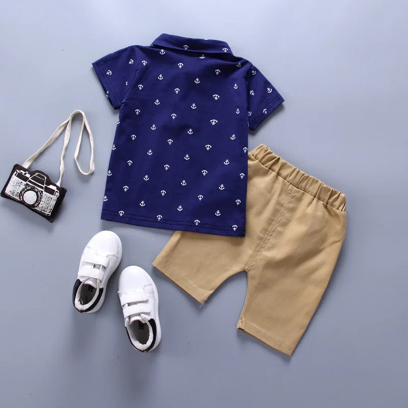 Folded presentation of the boys summer t-shirt and shorts sportsuit - view 9