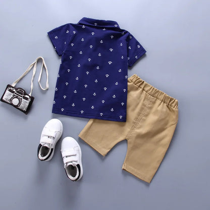 Folded presentation of the boys summer t-shirt and shorts sportsuit - view 9