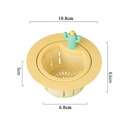 Kitchen Sink Drain Strainer With Handle Cactus Design ABS Plastic Waste Filter Eco Friendly 2026 Gift