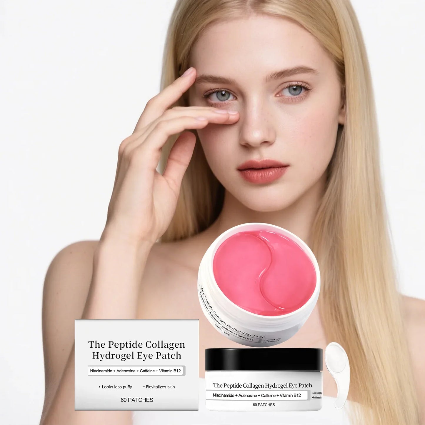 Collagen Hydrogel Eye Patch 60 Patches Skincare Niacinamide Adenosine TikTok Viral Fall 2026 Moisturizing Anti Puffiness Dark Circles