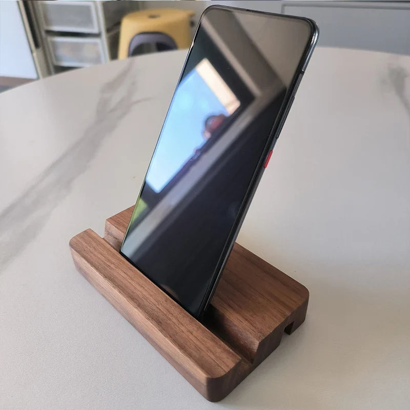 Universal Solid Wood Desk Stand Holder for Mobile Phones & Tablets - Home Accessories