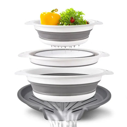Foldable Colander Set Self-Draining Over Sink Kitchen Strainer Spring 2026 Easy Storage