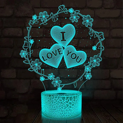 3D Illusion Heart Lamp - USB LED Night Light, An Ideal Valentine's Day Gift