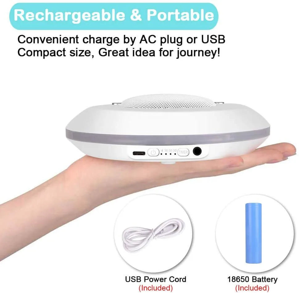 White Noise Machine USB Rechargeable Portable Baby Sound Machine 28 Soothing Sounds Memory Fall 2025 Calming Sleep Aid