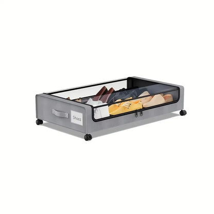 Underbed Storage Container With Wheels And Lid Pull Out Organizer Dorm Bedroom Back To School 2025 Space Saving