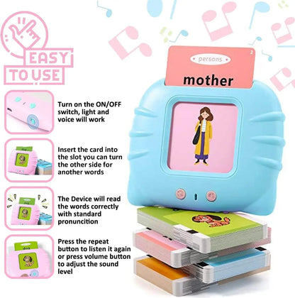 Interactive Educational Toy Flash Card Learning Machine for 2-6 Year Olds, Screen-Free Learning with Audio Function