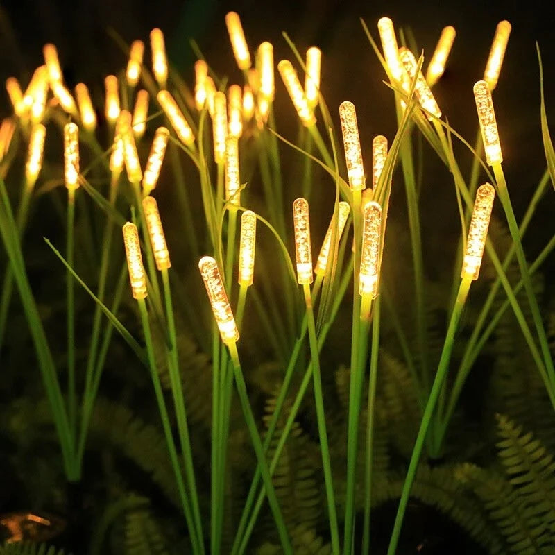 LED Solar Reed Garden Lights Plastic Outdoor Waterproof Swaying Pathway Lamps Summer 2026 Patio Decor