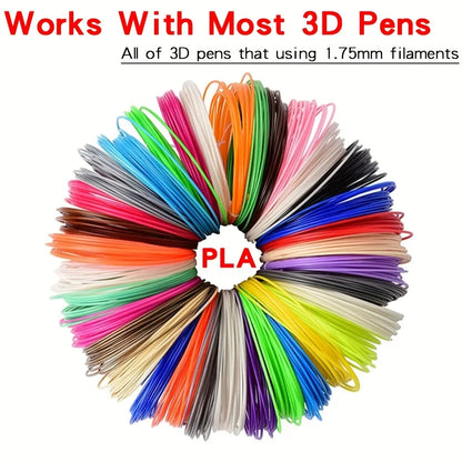 32 Colors 3D Pen Filament 1.75mm PLA, 320 Feet Total for Art Projects