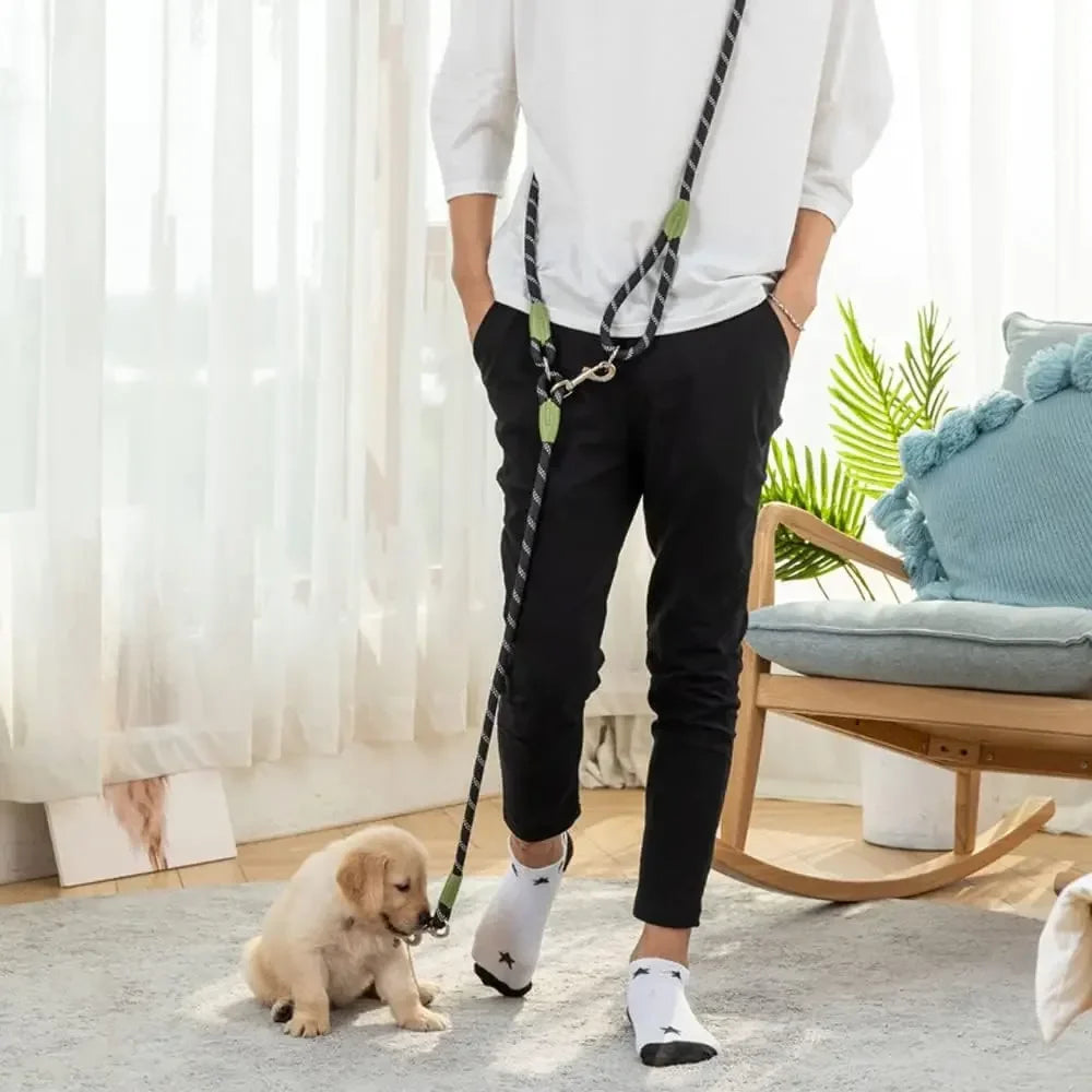 Hands Free Dog Leash Reflective Adjustable Nylon Walking Jogging Leash Fall 2025 Secure Hands Free Control