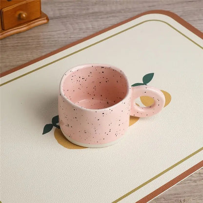 Ceramic Mug 300ml Porcelain Ring Handle Speckled Handmade Modern Coffee Cup Fall 2025 Cozy Gift