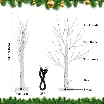 LED Easter Birch Tree Lamp USB Battery Powered Decor