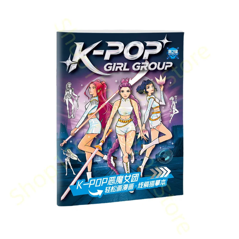 Coloring Book Kpop Demon Hunters Anime Sketches Rumi Mira Zoey Cute Line Drawings Back to School 2025 Gift