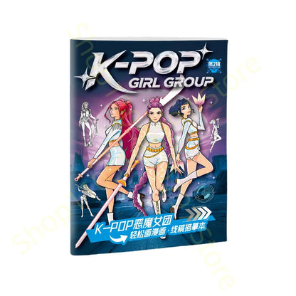 Coloring Book Kpop Demon Hunters Anime Sketches Rumi Mira Zoey Cute Line Drawings Back to School 2025 Gift