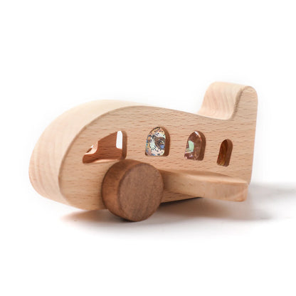 Variant image for Wooden Montessori Plane Educational Toy for 3-4 Year Olds with Colorful Glass Beads for Learning and Creative Play-2