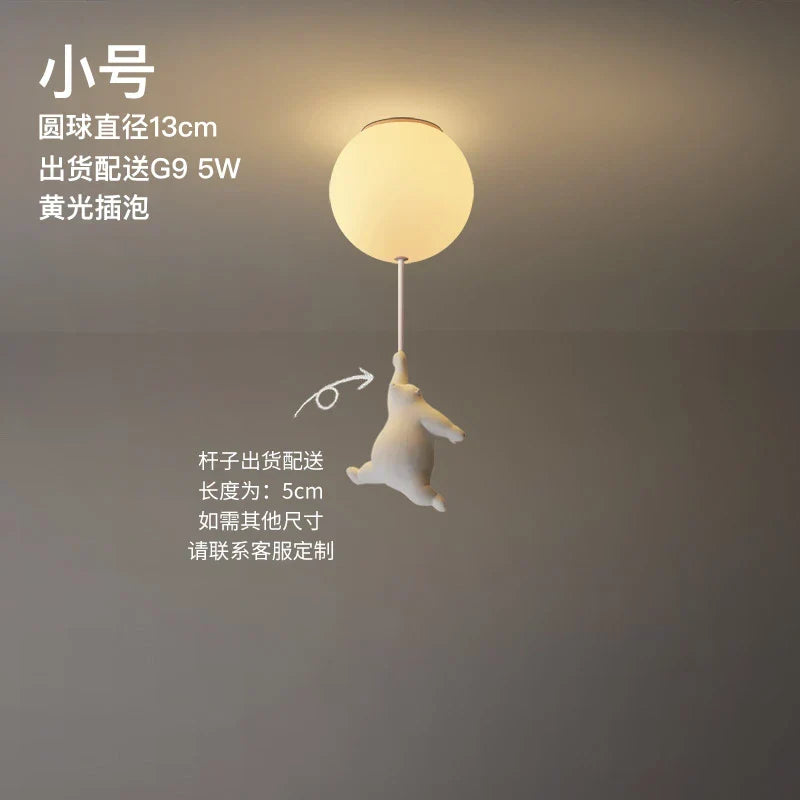LED Ceiling Light Warm Cartoon Bear Design Kids Bedroom Ceiling Lamp Fall 2025 Cozy Nightlight Decor