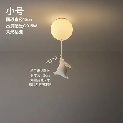 LED Ceiling Light Warm Cartoon Bear Design Kids Bedroom Ceiling Lamp Fall 2025 Cozy Nightlight Decor