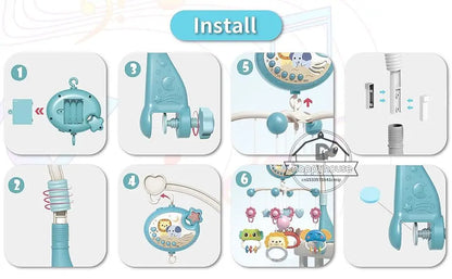 Musical Baby Mobile Projection Remote Newborn Sensory Toys