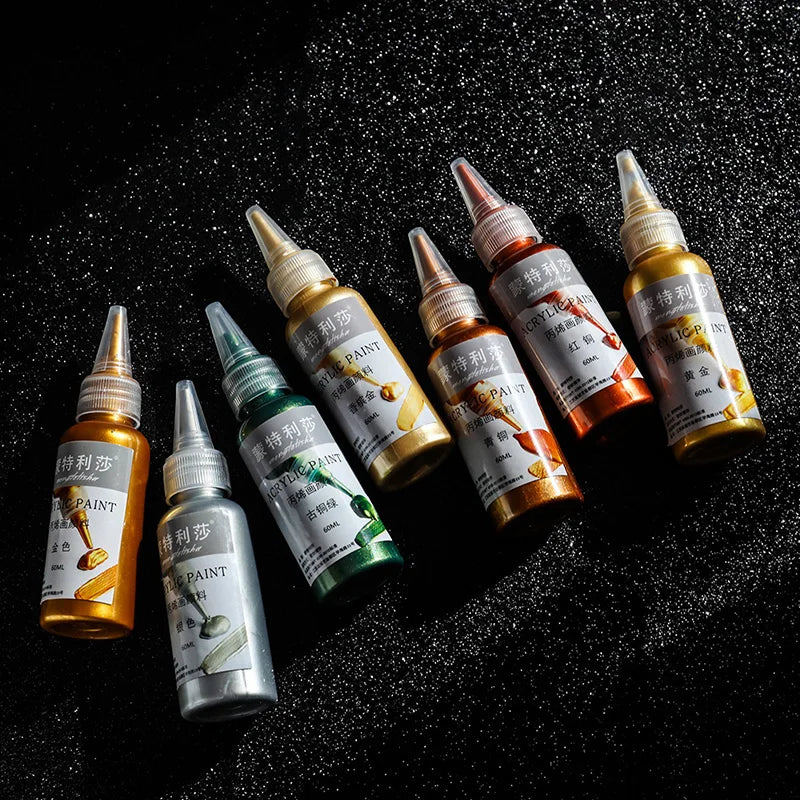 Acrylic Paint Set Metallic Finish Waterproof Fade-Resistant For DIY Crafts Spring 2026 Trend