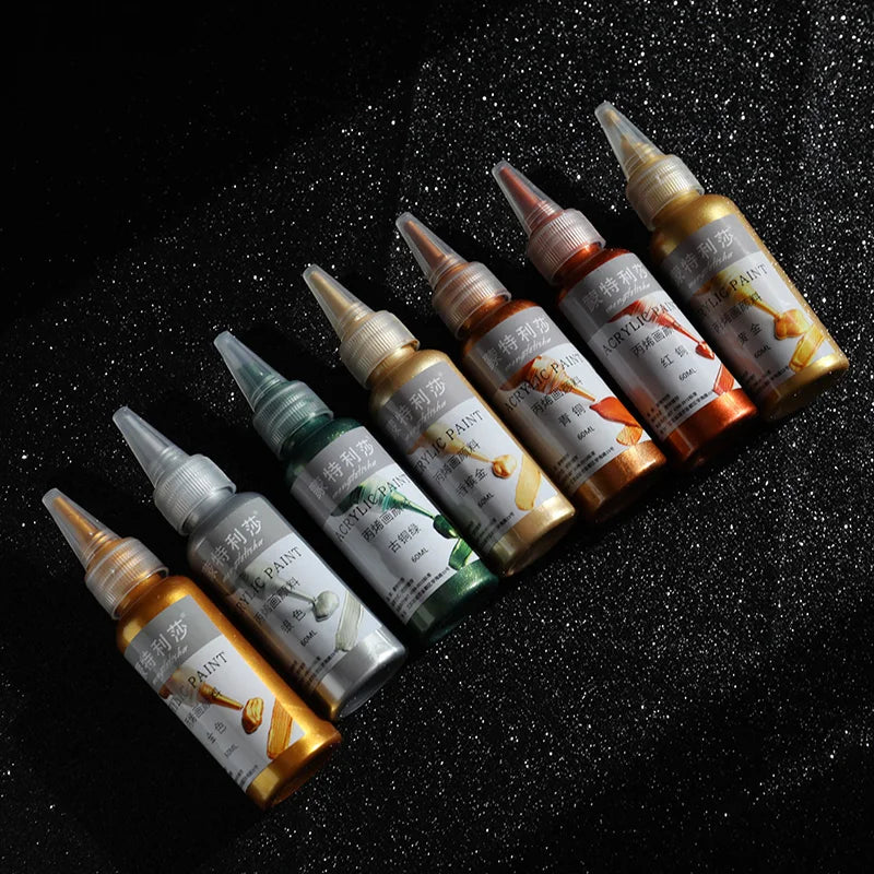 Acrylic Paint Set Metallic Finish Waterproof Fade-Resistant For DIY Crafts Spring 2026 Trend