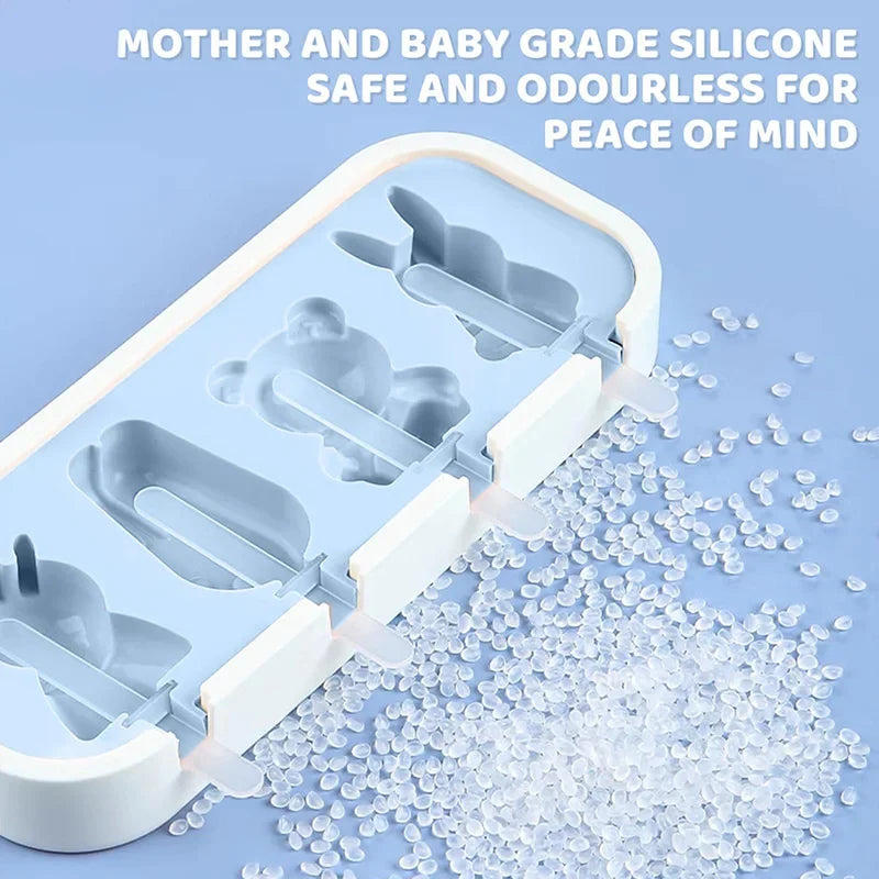 Silicone Mini Popsicle Molds Set for Kids, BPA Free Reusable Ice Pop Maker, Easy Release and Dishwasher Safe