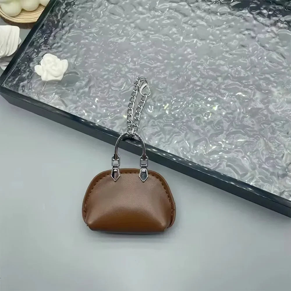 1+1 Free Birkin Inspired Mini Hand Bag - Small Shell Coin Bag Charm Keychain