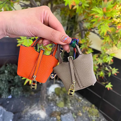 1+1 Free Birkin Inspired Mini Hand Bag - Basket Bag Charm