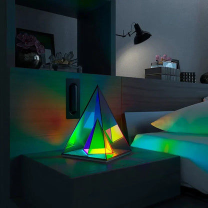 LED Night Light USB Dimmable Pyramid Lamp Ambient Bedroom Decor Fall 2025 Mood Lighting Gift