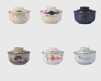 Ramen Bowl Large Ceramic With Lid Retro Fall 2025 Tableware