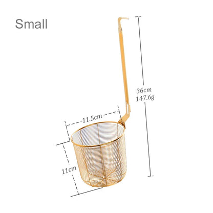Stainless Steel Frying Basket Mesh Colander – Multi-Use Kitchen Strainer for Noodles and Dumplings, Viral 2026 Trend