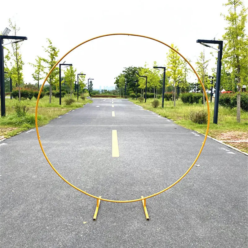 Balloon Arch Gold Metal Circular Backdrop Stand Wedding Birthday Baby Shower Fall 2025 Sturdy Reusable Display