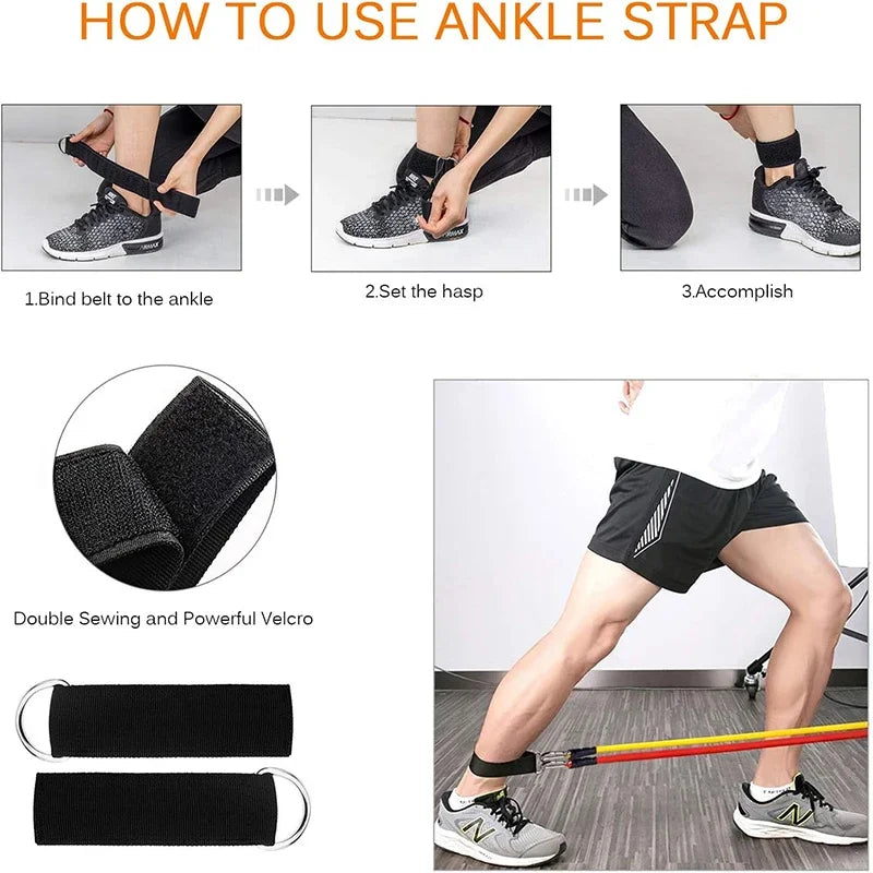 Lightweight Fitness Equipment - Portable Resistance Bands for Exercise, Bodybuilding & Weight Loss