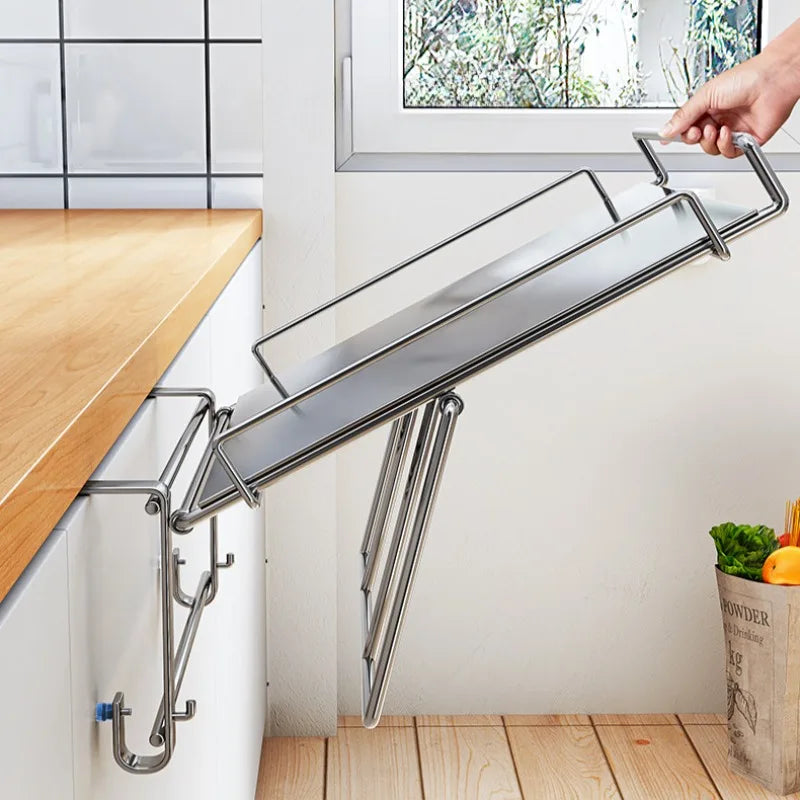 Countertop Foldable Shelf Stainless Steel Wall Mounted Rack Small Space Living Fall 2025 Space Saving