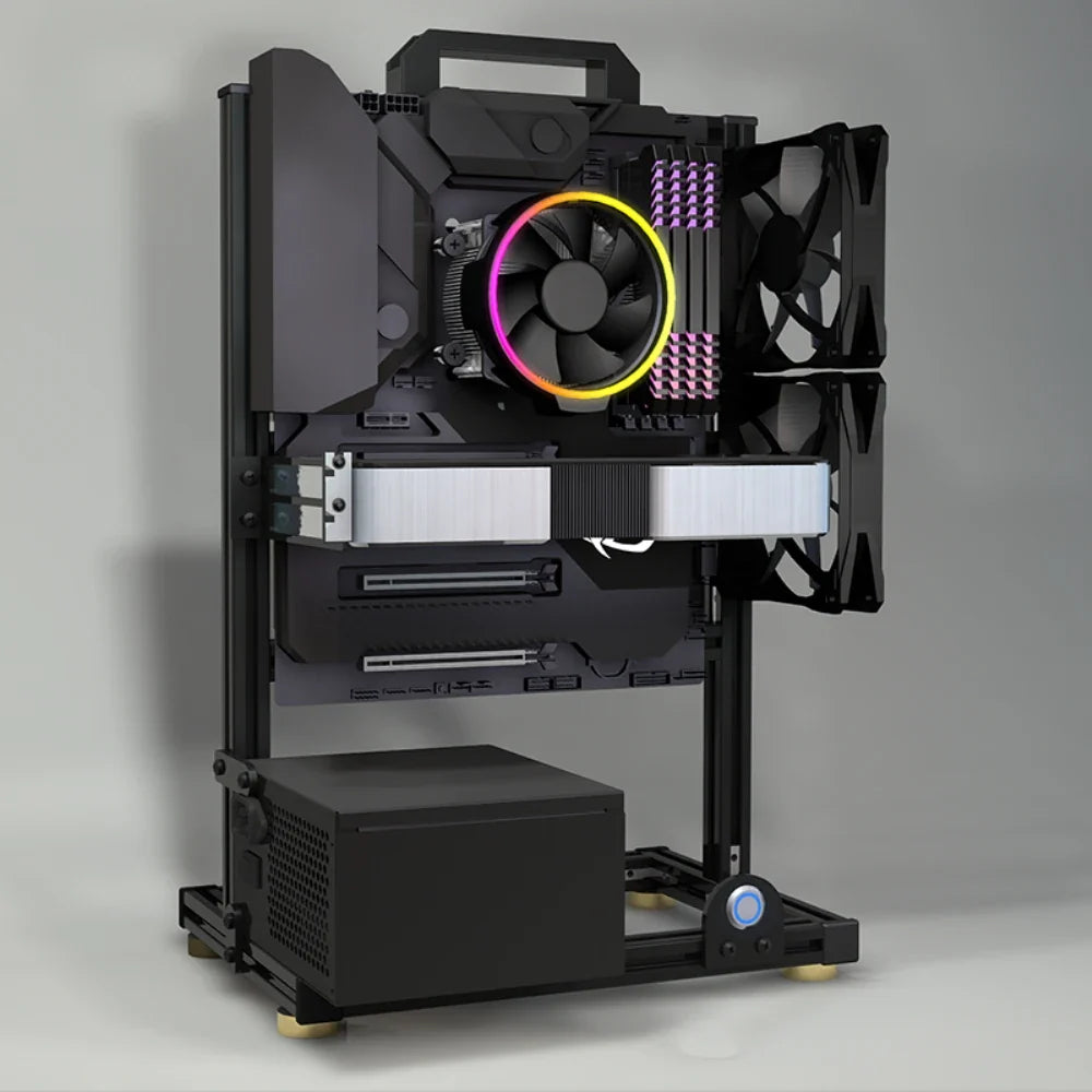 Open Frame Aluminum PC Case Rack EATX Water Cooling