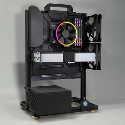 Open Frame Aluminum PC Case Rack EATX Water Cooling