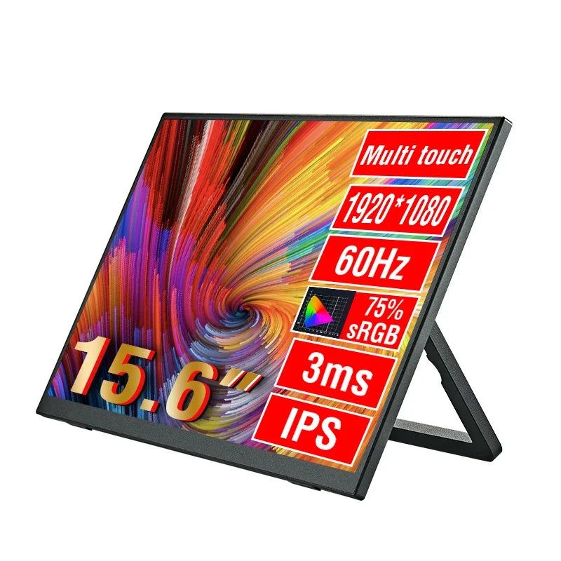 Portable 15.6 Inch Touch Monitor 1080p HDR Gaming On The Go