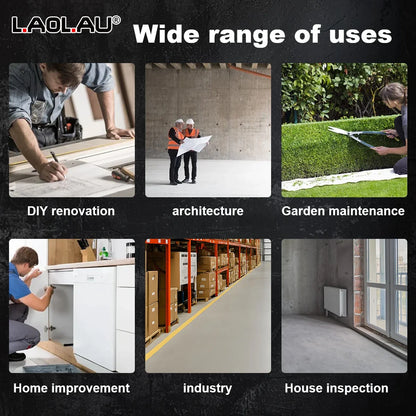 LAOLAU 2-in-1 Laser Tape Measure 5M/16FT – Type-C Rechargeable Class II Laser Auto-Lock Tool 2026