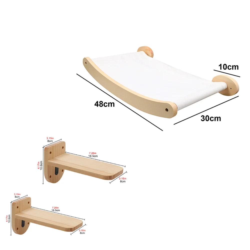 Cat Tree Wall Mounted Hammock Set Vertical Climbing Cat Furniture Fall 2025 Space Saving Scratching Playground
