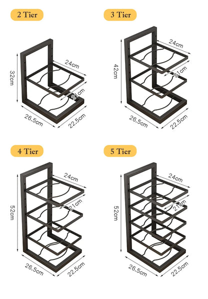 Adjustable Pot Rack Stainless Steel Multi Layer Organizer