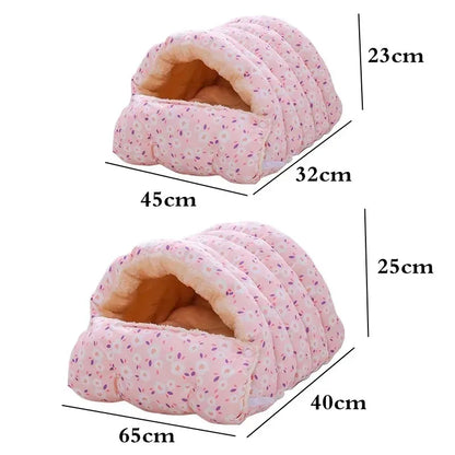Cat Bed Cocoon Soft Coral Fleece Nest Indoor Winter 2025 Cozy Snuggly Warm Retreat For Cats