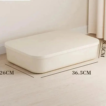 Beige PP Ins Style Storage Box with Lid - Home Organizers for Dustproof Clothing & Toys