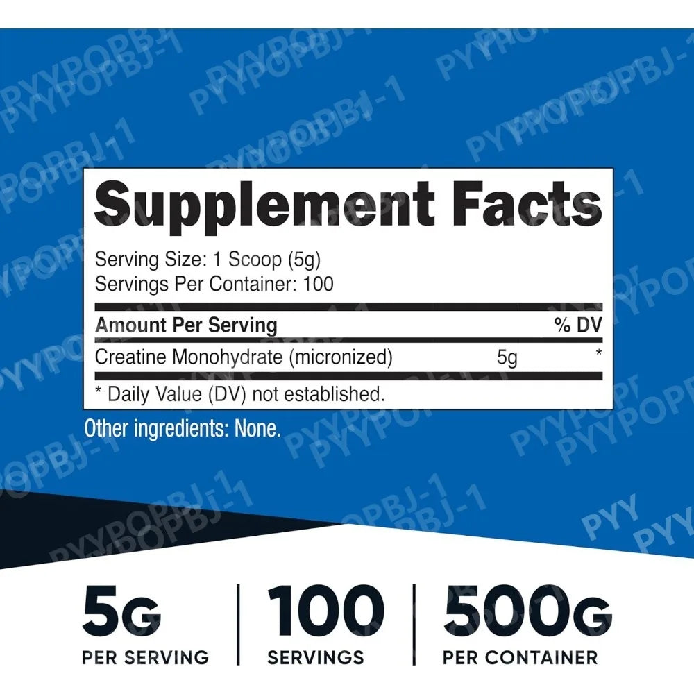 Creatine Monohydrate Micronized Powder 500 g Unflavored Performance Supplement Fall 2026 Muscle Support