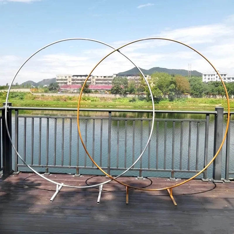 Balloon Arch Gold Metal Circular Backdrop Stand Wedding Birthday Baby Shower Fall 2025 Sturdy Reusable Display