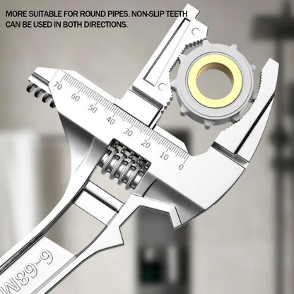 Adjustable Pipe Wrench & Nut Key - 6-68mm Home Tools for Bathroom Repair, Multi-functional Spanner