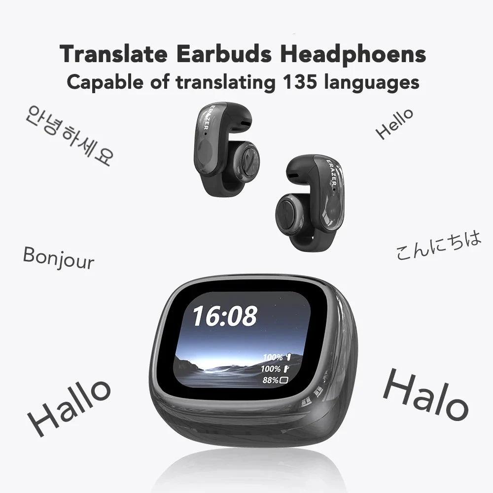 Wireless Earbuds Open-Ear Translation Earphones Real-Time Language Translate 135 Languages For Travel, Office Fall 2026