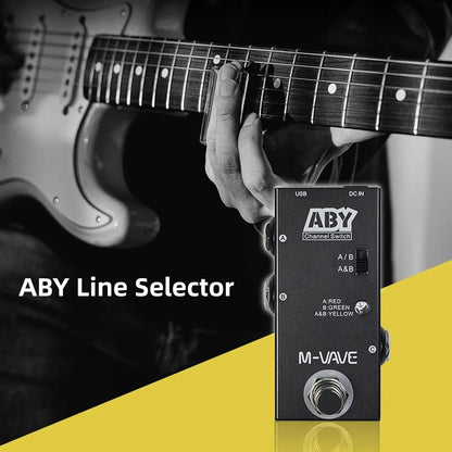 M-VAVE ABY Line Selector Pedal – True Bypass AB Box Mini Guitar Bass Channel Switch 2026