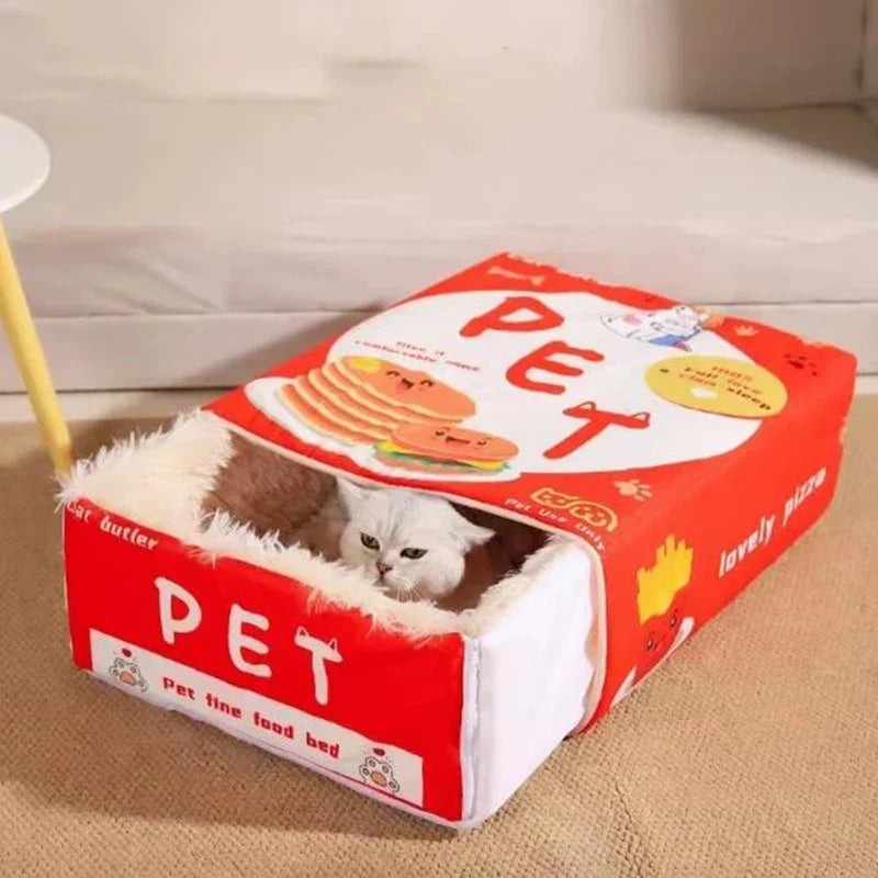 Cat Bed Enclosed Biscuit Box House Pull Out Zipper Cushion Cozy Fall 2025 Private Retreat Washable
