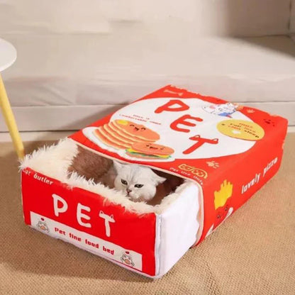 Cat Bed Enclosed Biscuit Box House Pull Out Zipper Cushion Cozy Fall 2025 Private Retreat Washable