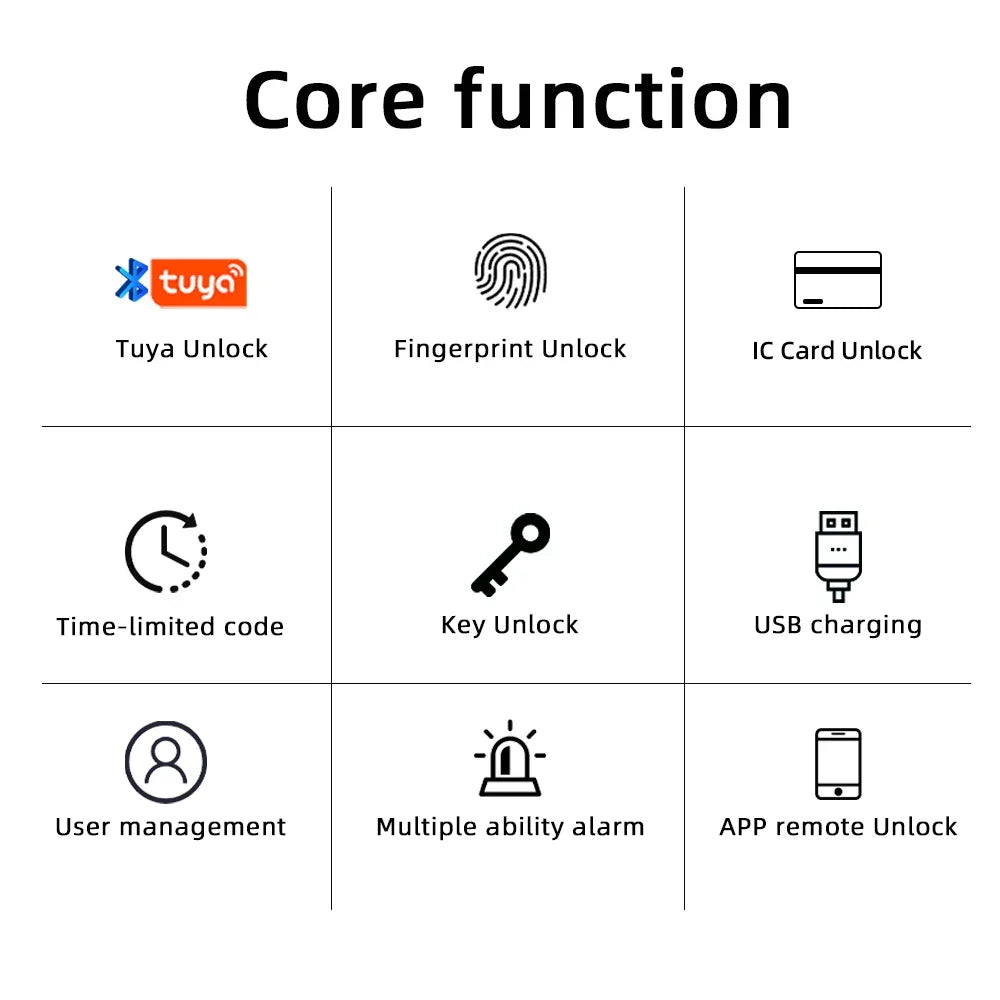 Smart Door Lock Fingerprint Bluetooth Tuya Digital Electronic Lock Smart Home 2025 Keyless Multi Access