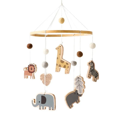 Baby Mobile Wooden Crib Hanging Toy Newborn Nursery Fall 2025 Soothing Music Developmental Gift
