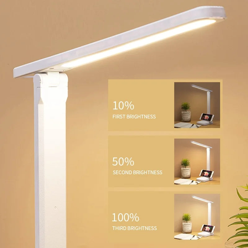 LED Desk Lamp Touch Dimmable Rechargeable Eye Protection